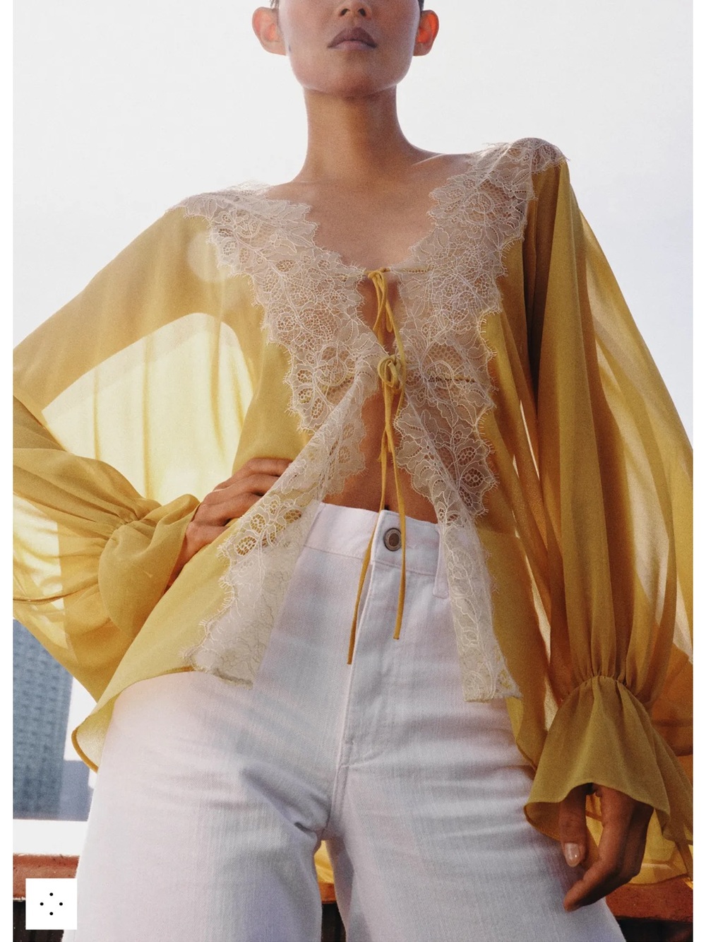 ZARA ZW COLLECTION COMBINATION LACE BLOUSE